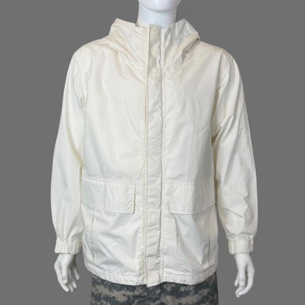 Uniqlo White Cotton Hooded Utility Parka Jacket Size M Minimalist - Picture 2 of 8